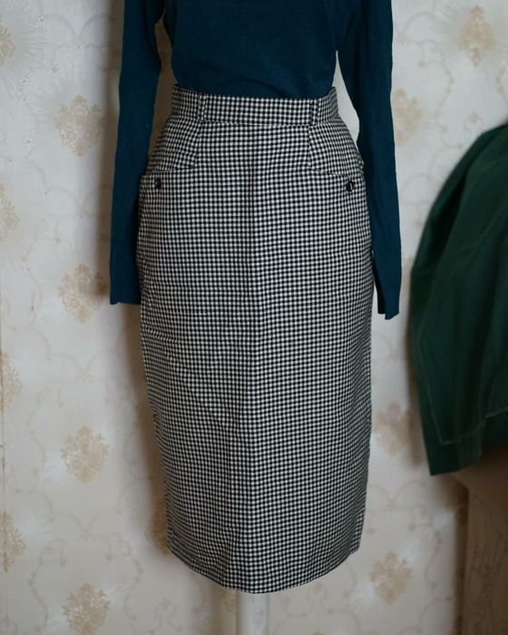 Fusta de stofa  lunga patratele