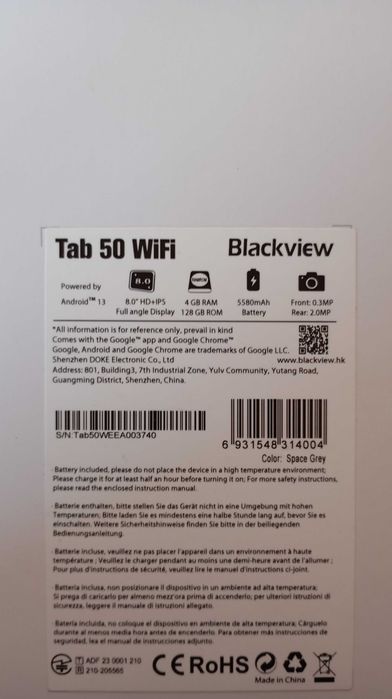 Blackview Tab 50 WiFi 4GB/128GB
