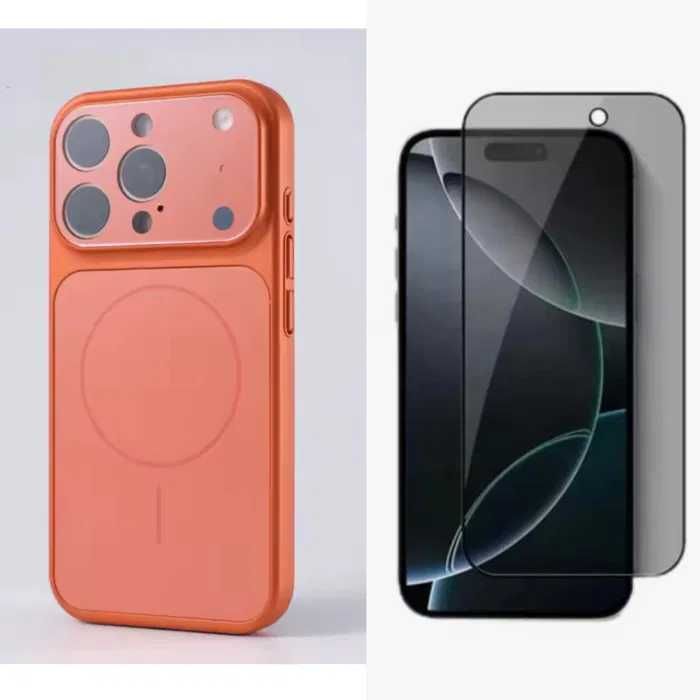 Husa MagLens si Folie Sticla Privacy Iphone 17/17 PRO/17 PRO MAX