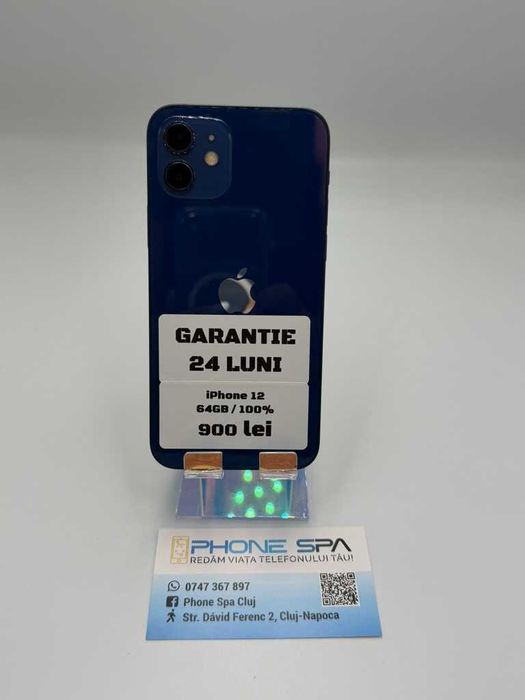 iPhone 12 64Gb 100%- Din magazin,cu garantie! RATE TBI !