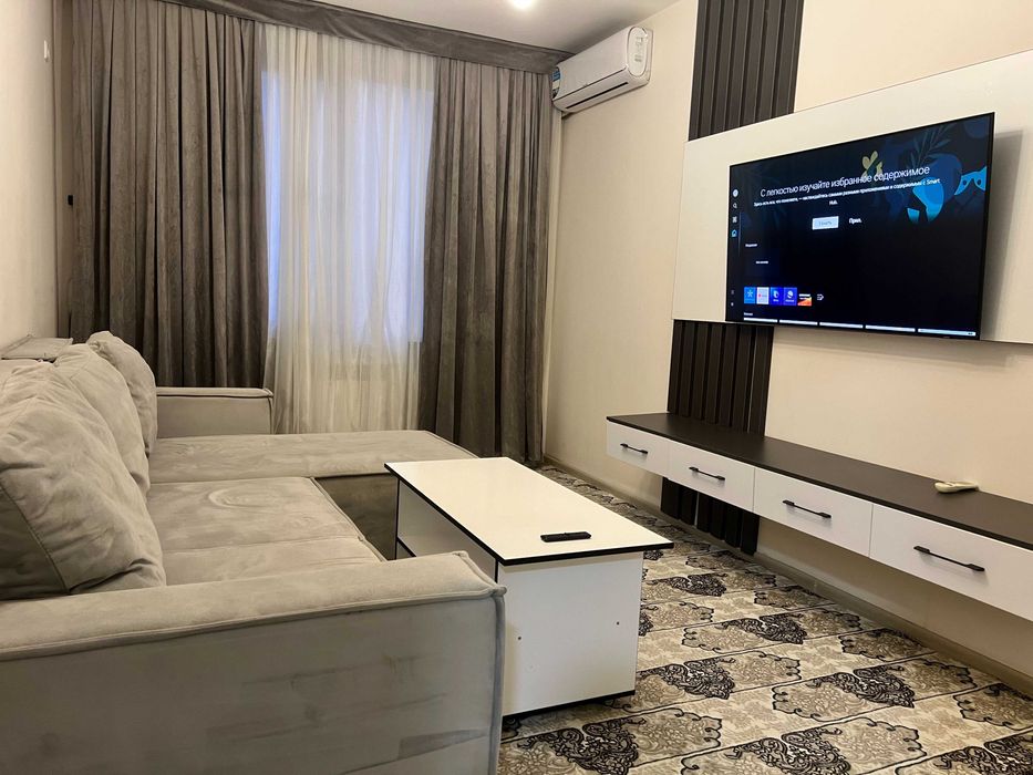 3-комн в Olmazar City | 2 кровати + TV 55" |Только Семейным |Посуточно