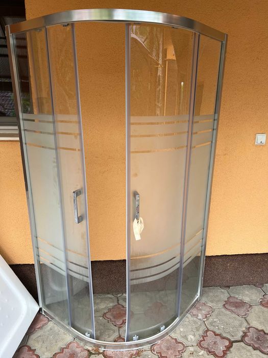 Cabina dus semirotunda + cadita, Seldus EUR5, 90 x 90 x 205 cm