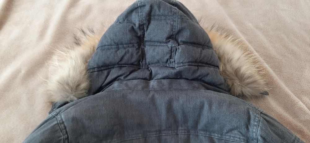 Детско зимно яке естествен пух от лисица на качулката Ръст 146-152