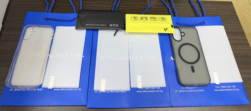 4 броя Стъклен протектор + 2 бр. Кейс  за iPhone 17 Case protector