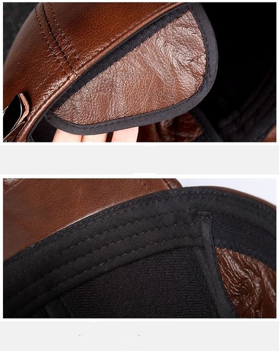 Мужской кепка из 100% натуральной кожи мужская шапка кожанная