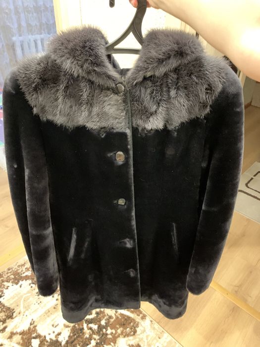Шуба мутон (овчина) черная
