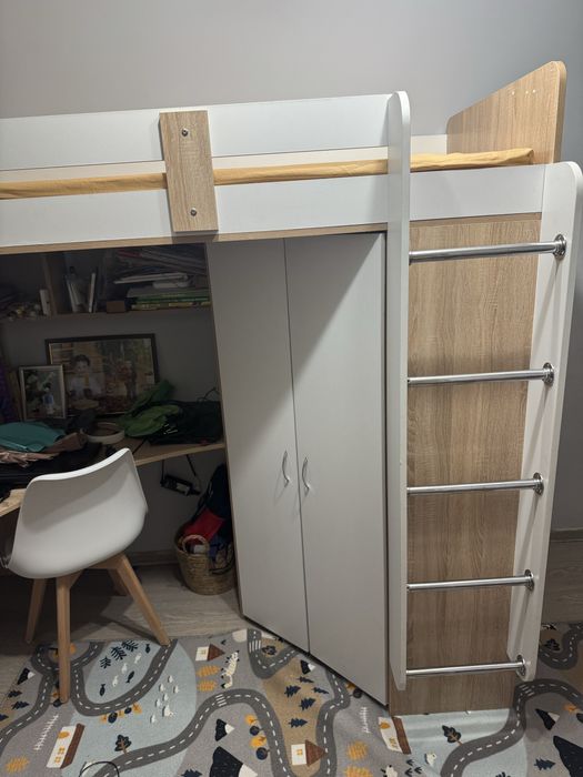 Кровать детская чердак с матрасом