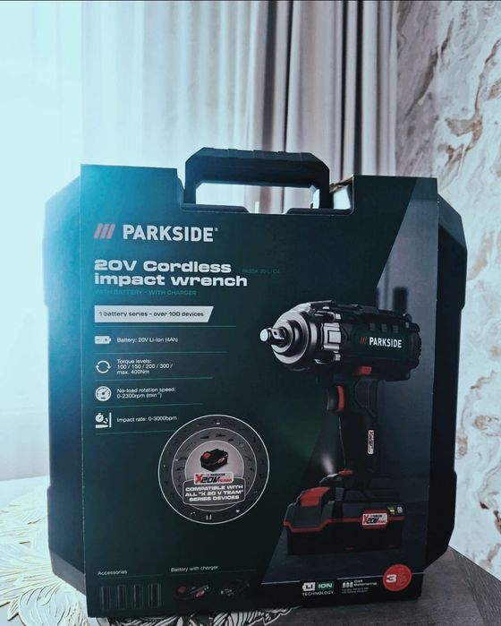 Pistol impact Parkside 400nm + acumulator