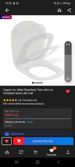 Vând capac wc Ideal Standard Tesi