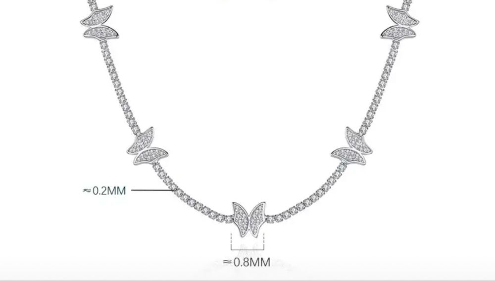 Чокер из серебра с фианитами