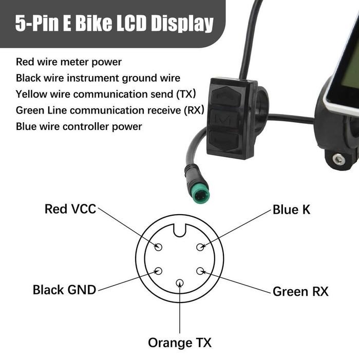 Afișaj LCD pentru bicicletă electrică, contor LCD