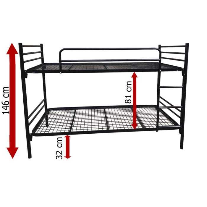 Pat etajat metalic 90×200 cm
