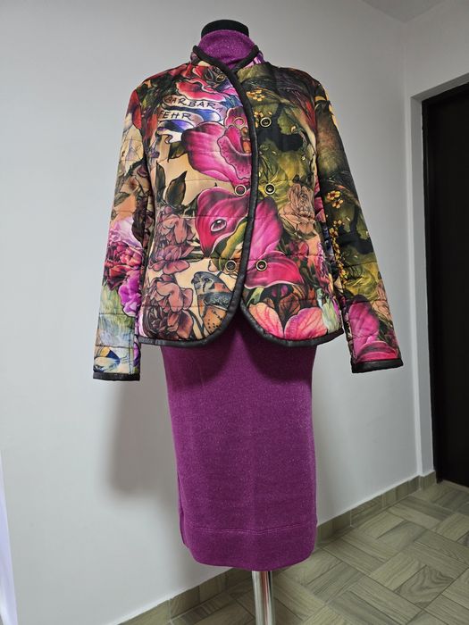 Geaca model de lux italian, imprimeu floral, perfectă pentru primăvară