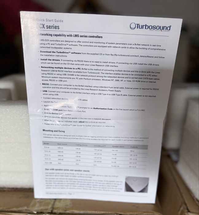 Акустическая система 2-полосная пассивная. Turbosound