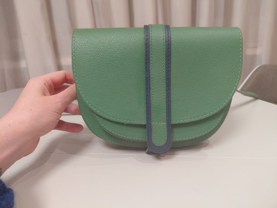 Малка ежедневна чанта, естествена кожа, ръчна изработка