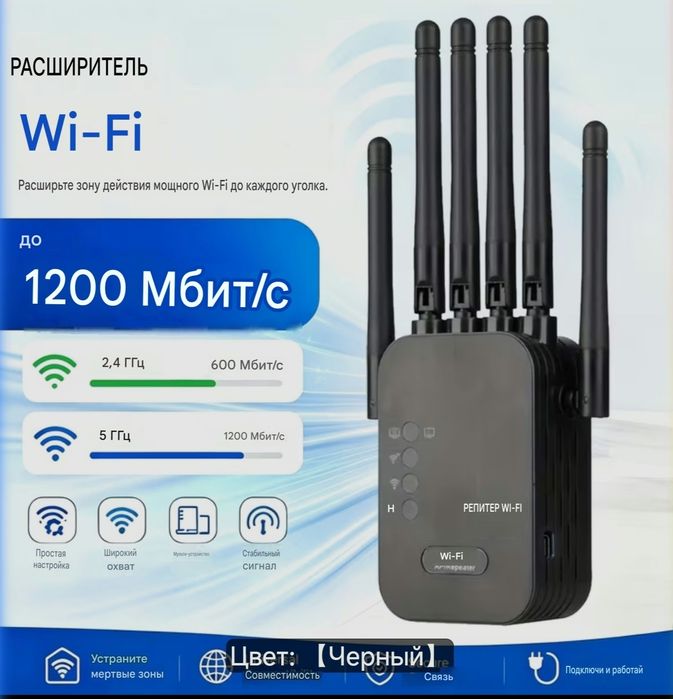Усилитель Wi-Fi сигнала двухдиапазонный 2,4-5Ггц.