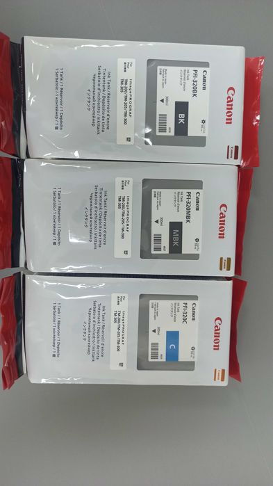 Canon PFI-320 комплект (MBK,BK,C), 3шт x 300мл оригинал.