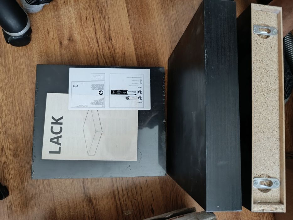 Комплект 3 бр. НОВИ стенни рафтове IKEA LACK (30х26 см) – Черно-кафяви