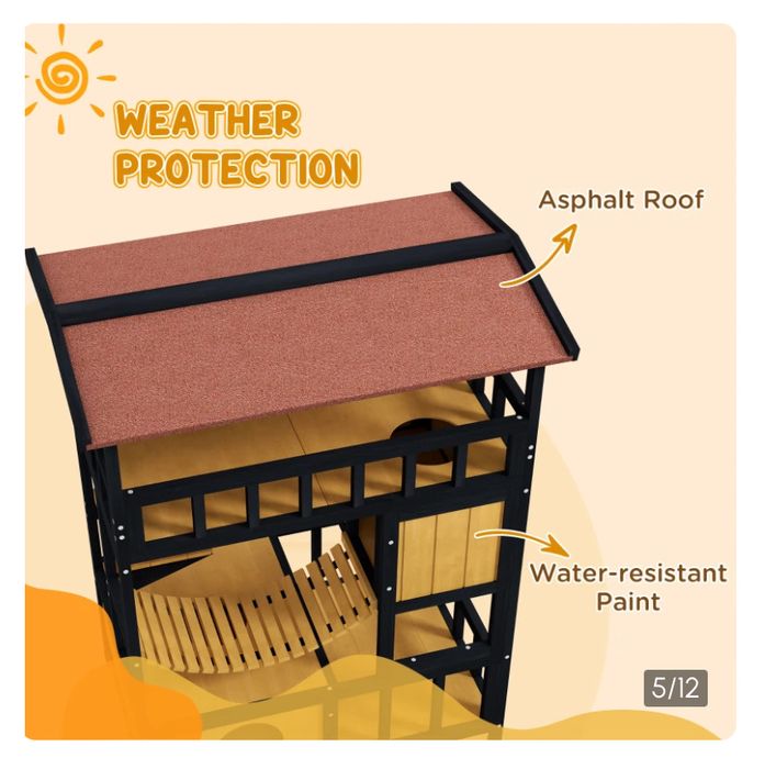 Външна катерушка / къщичка за котки PawHut