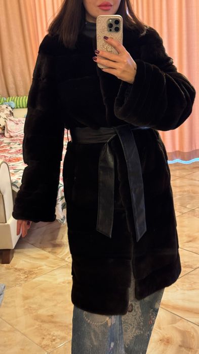 #132 Луксозно палто от норка.Blackglama.Визон.Естествена кожа с косъм.