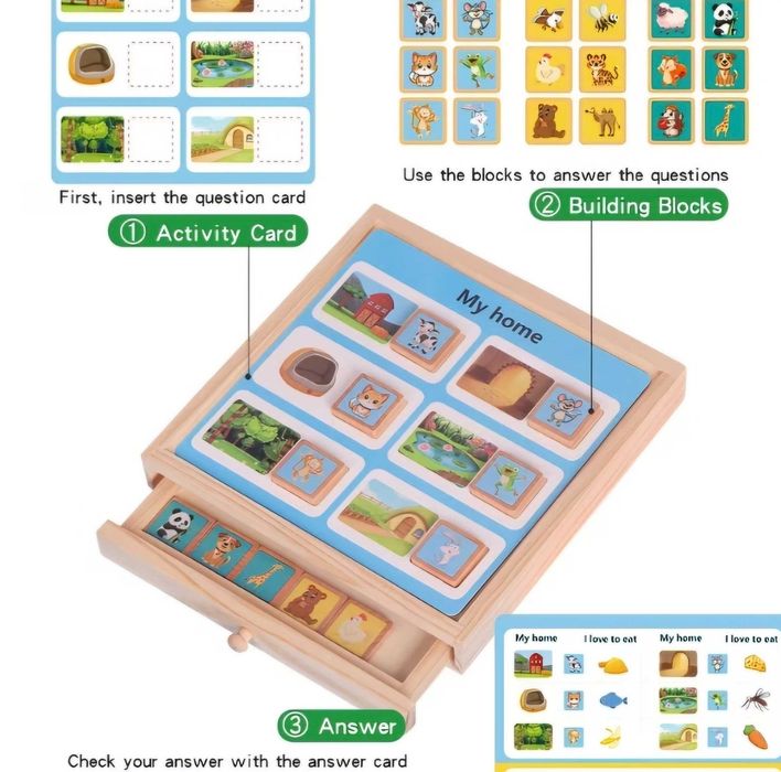 Montessori дървена образователна игра