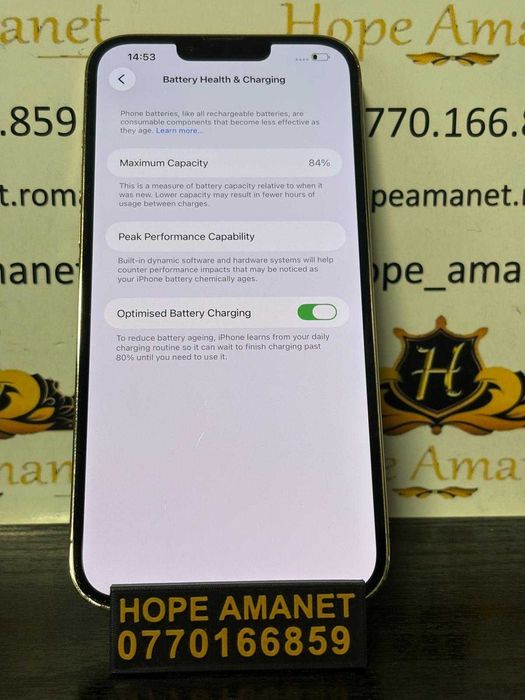 Hope Amanet P10/iPHONE 13 PRO MAX 128 GB BT 84%