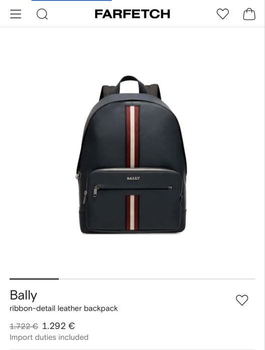 кожена раница Bally, модел Harys