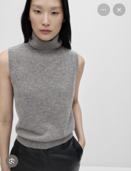 Жилет Mango из шерсти серый