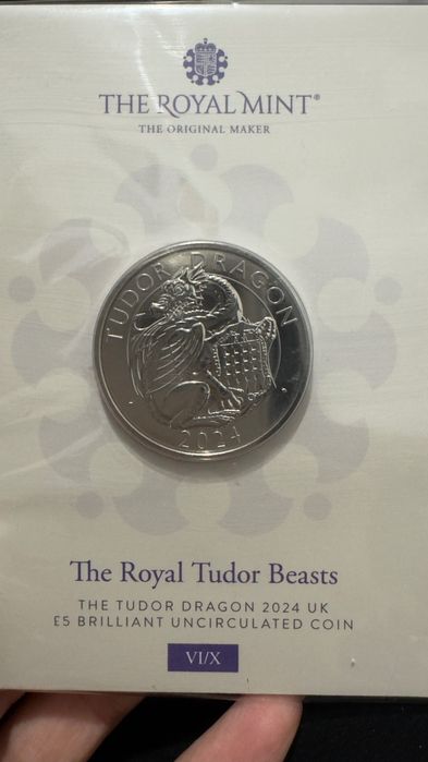 Колекционерска монета The Tudor Dragon 2024 UK  The Royal Mint