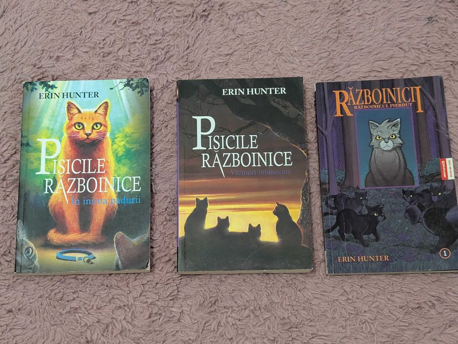 3 volume din seria "Pisicile razboinice" (Erin Hunter)