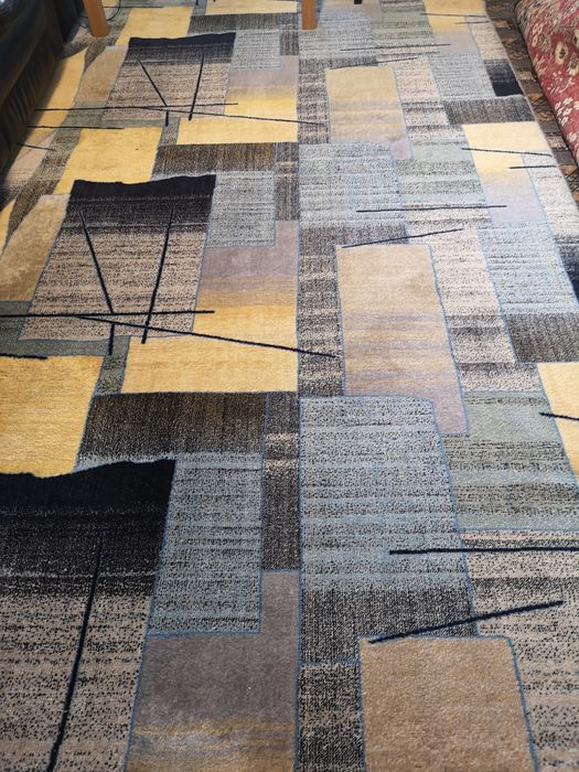 Covor lână 360x165 cm, albastru