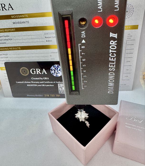 Сребърен пръстен с мойсанит (Диамант) 2 карата