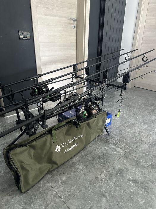 Set pescuit crap complet – FL 3.90m + Reelsking TM10000 (14 rulm) + Rod Pod Robinkan – noi