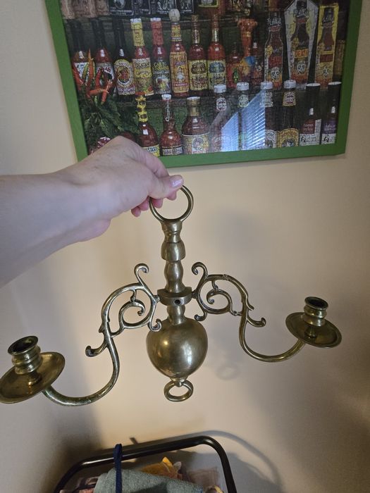Месингов стенен свещник