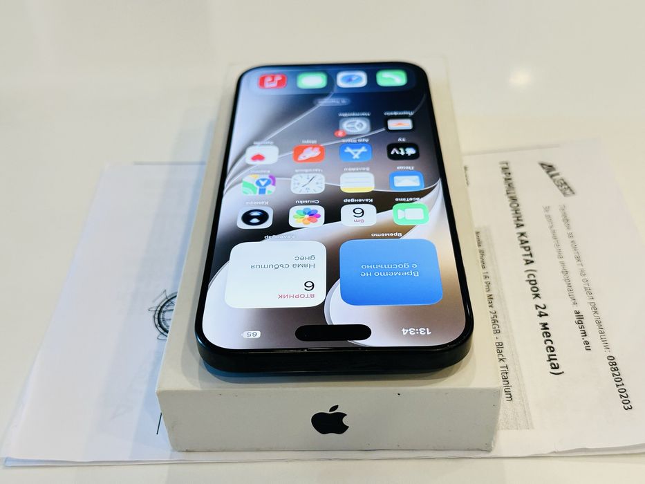 Apple iPhone 16 Pro Max 256 GB Black  Перфектен! Гаранция!
