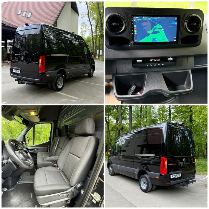 Mercedes Benz Sprinter 516 CDI 2019 2x Culisante Clima Navi Automat 7G 316 Cat B Mediu Black Edition