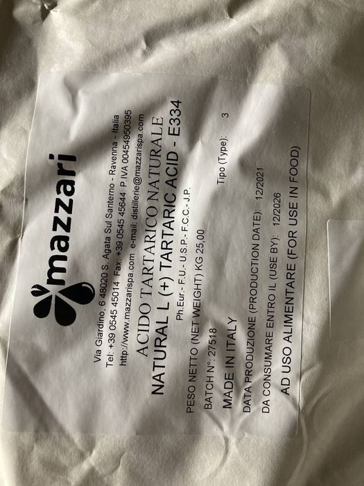 Глутамат натрия 99% (Е261) / Винная кислота