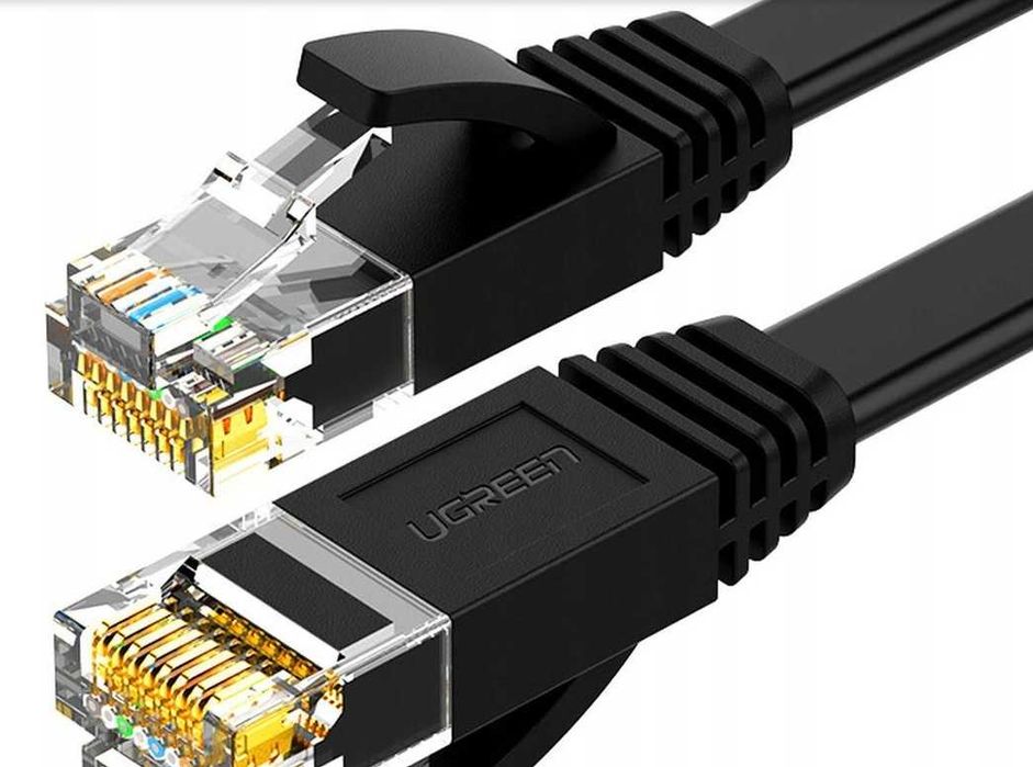 Cablu de retea plat UGREEN Ethernet RJ45, Cat.6, UTP, 15m, negru