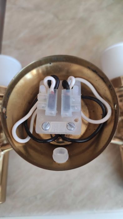 Аплик двойка за стена или таван от месинг