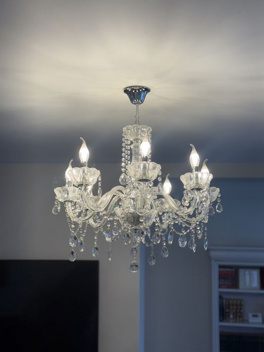 Candelabru Lustra Cristal 8 becuri led eleganta
