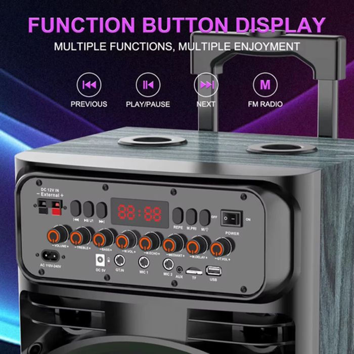 БЕПУЛ Доставка, Караоке Колонка JQS9033(93см)+ 2 та симсиз Микрофон