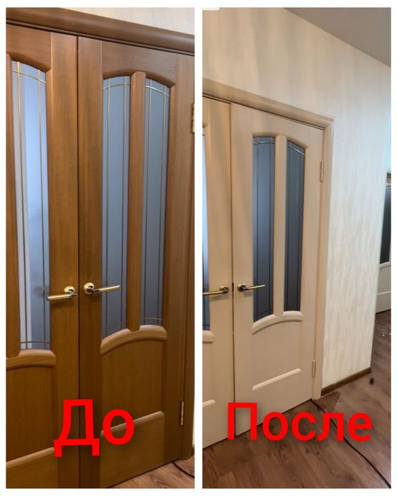 Покраска дверей на месте