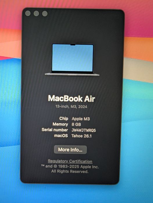 Macbook Air M3 8GB RAM 256GB SSD