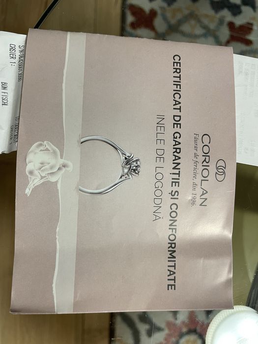 Inel de logodna aur 18k cu diamant , Coriolan, masura 50,5