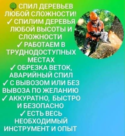 Спил дерево  и обрезка