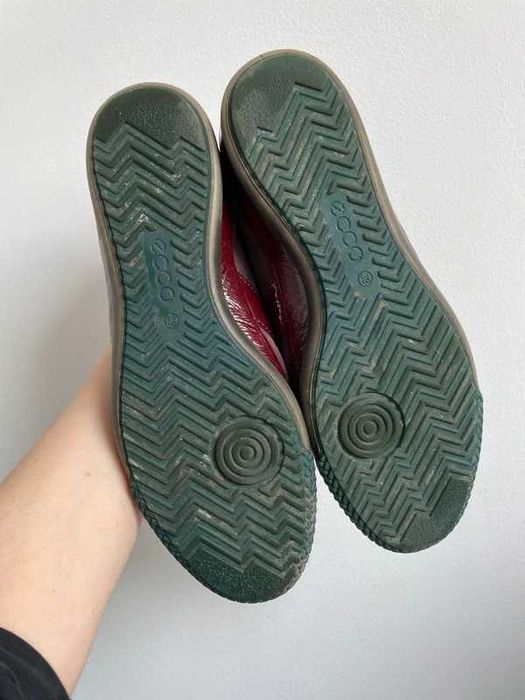 Sneakers Ecco din piele naturală burgundy | 39