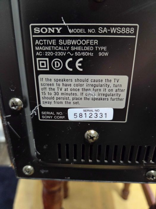 Subwoofer Audio Activ SONY SA-WS888 cu Statie Interna pt El