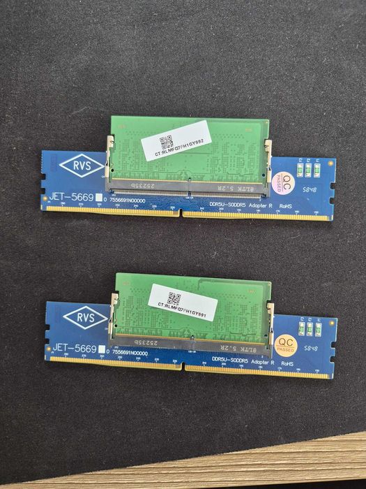 Adaptori RAM DDR5 SODIMM LA DIMM (desktop) + kit rami SODIMM SK Hynix (laptop) 16 gb (2*8GB) DDR5 4800MHZ