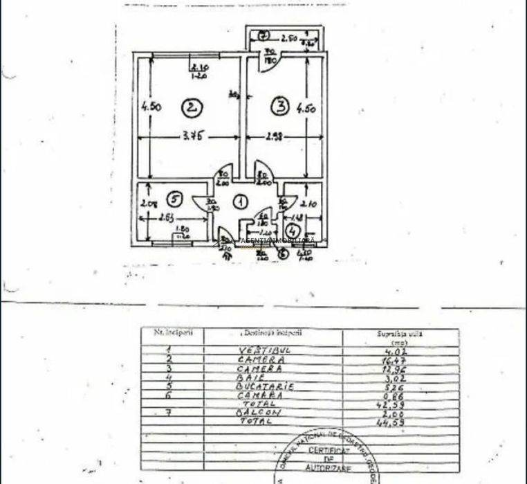 Apartament 45 mp în Primăverii