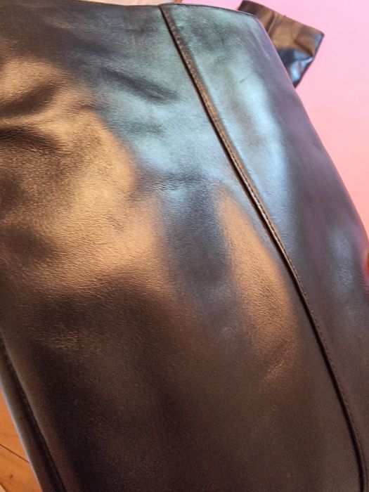 Cizme lungi din piele cu fermoar